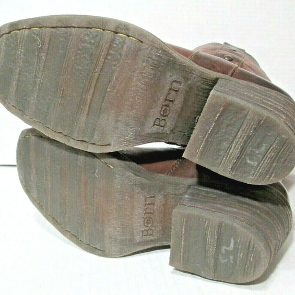 Born Womens Brown Leather Boots Mid Calf Size 6 US /36.5 EU - Picture 10 of 11